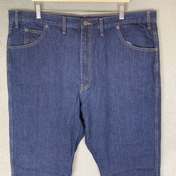 S Dickies Jeans Mens 44x30 Blue Denim 5 Pocket Work Regular Fit Straight Leg NWT - Picture 2 of 9